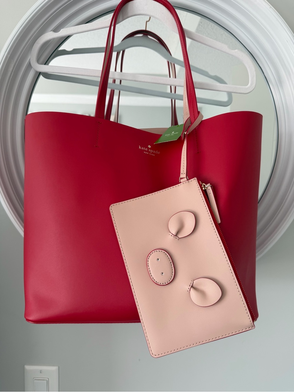 NWT Kate Spade Year of the Pig Little Len Tote Bag & Pink Pig Pouch Set